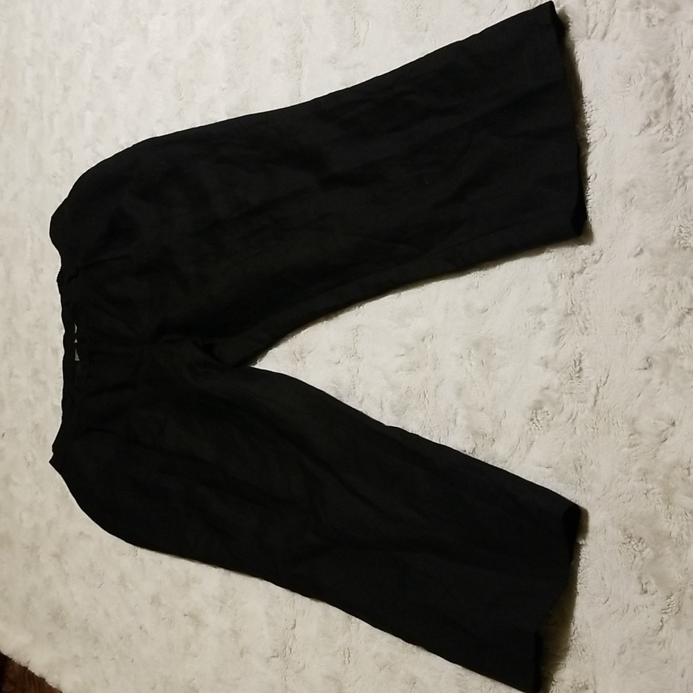 Jessica London Linen Blend Womens Pants Black Size 16 NWOT